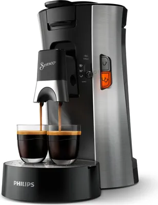 Produktbild von Philips Senseo Select Kaffeepad Maschine - Kaffeestärkewahl Plus, Memo-Funktion, aus recyceltem Plastik, gebürsteter Stahl (CSA250/10)