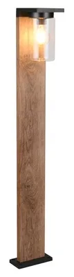 Obrázek produktu pro Venkovní lampa Ardila, černá, s dřevěnými prvky, výška 100 cm