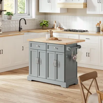 Zdjęcie produktu dla SoBuy Wyspa kuchenna Mebel do przechowywania Szary Nowoczesny FKW71-III-HG