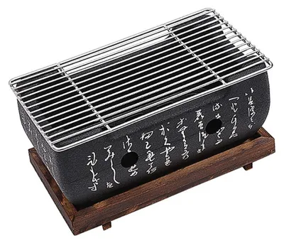 Productafbeelding van Tafelbarbecue Houtskool - Draagbare Mini Grill - 24 x 12,5 cm - Metaal - Voor Binnen En Buiten - Japanse Tafelgrill