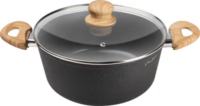 Obrázek produktu pro LAMART LT1247 Kastrol Ø 24 cm, objem 3,9 l, barva černá, výška 10,7 cm, materiál hliník, vnitřní nepřilnavý povrch