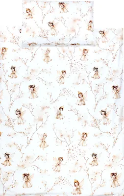 Produktbild von TupTam Kinder Bettwäsche Set Babybettwäsche Bettbezug 100 x 135 120 x 90 Kissenbezug 40 x 60 Jungen Mädchen 2-tlg, Farbe: Beige/ Feen, Größe: 135x100 cm