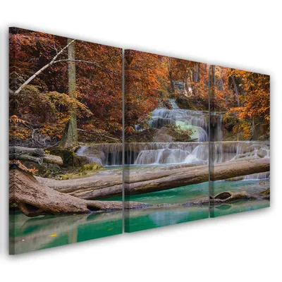 Immagine prodotto di Trittico su tela paesaggi arancioni 90x60 cm Feeby arancione quadro da parete pronto per essere appeso