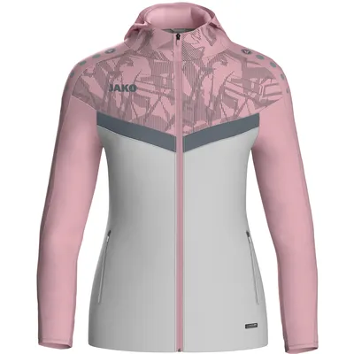 Produktbild von Jako Iconic Kapuzenjacke Damen - Soft Grey / Rosa / Anthra Light