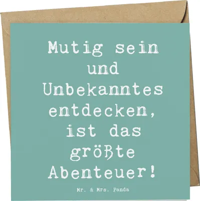 Produktbild von Mr. & Mrs. Panda Glückwunschkarte Spruch Unbekannte Orte erkunden - Meeresbrise - Geschenk, Grußkarte, Mutmacher, doppelkarte, Erleben, anlasskarte, Welterkundung, neue