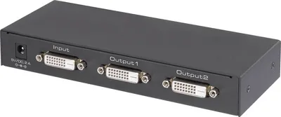 Obrázok produktu pre renkforce 2-portový rozdeľovač DVI s podporou Ultra HD 3840 x 2160 pixelov Čierna