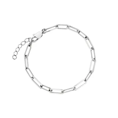 Image de Rosefield - Bracelet en chaîne martelée de couleur argentée JBHCS-J596