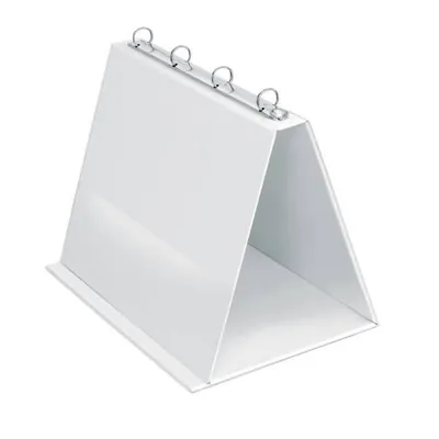 Produktbild von Tisch-Flipchart A4 quer weiß PVC 4-Ring-Mechanik 20 mm Füllhöhe inkl. 10 Sichthüllen für Präsentationen