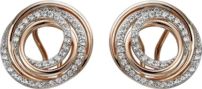 Produktbild von Ohrstecker aus 925 Silber rotgold vergoldet mit 92 Zirkonia Ohrringe Ohrschmuck