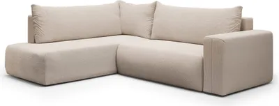 Productafbeelding van FEDVE Hoekbank Serole XL, L-vormige bank met slaapfunctie, bedopslag, bankstel, links, beige (Aragon 03)