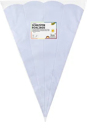 Produktbild von Schultüten Rohling - 68 cm sechseckig hellblau 5er Pack.