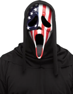 Produktbild von Scream Ghostface Maske mit US Flaggenmotiv für Erwachsene - Einheitsgröße