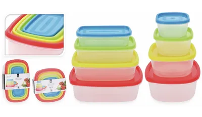 Image de Boîtes à provisions, 4 pièces, couvercle inclus