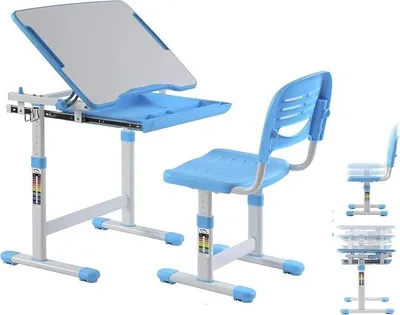 Imagen del producto de Escritorio infantil Silecomplaza con silla ergonómica, regulable en altura, ideal para dibujar y como pupitre escolar