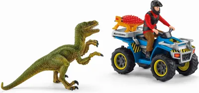 Immagine prodotto di Schleich Dinosauri 41466 Fuga da Velociraptor su un quad