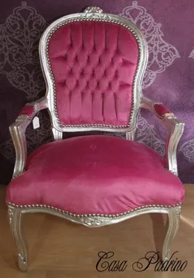 Produktbild von Casa Padrino Barock Salon Stuhl Rosa/Silber - Barock Antik Stil Möbel