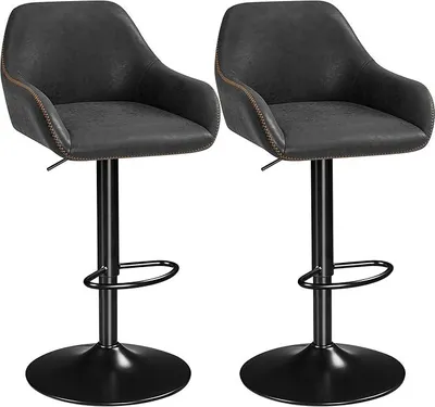 Imagen del producto de Juego de 2 taburetes de bar, sillas giratorias con altura ajustable, color