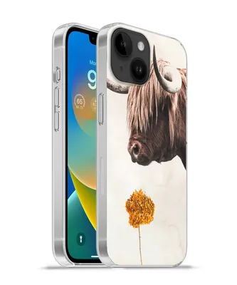 Produktbild von MuchoWow® Handyhülle Schutzhülle Hülle für Apple iPhone 14 - Softcase Schottischer Highlander - Vintage - Blume Silikon Softcase Handy Hülle - Mobiltelefonhülle