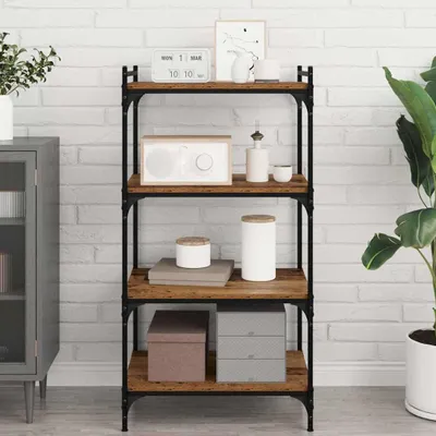 Produktbild von Eleganter Leiterregal - HOMMIE - Standregal - Moderne design,brett 4 pcs Braun 60 x 40 x 1,5 cm Holzwerkstoff GermanyMöbel 39562 - Bücherregale