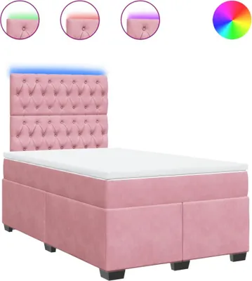 Produktbild von vidaXL Boxspringbett mit Matratze Rosa 120x190 cm Samt