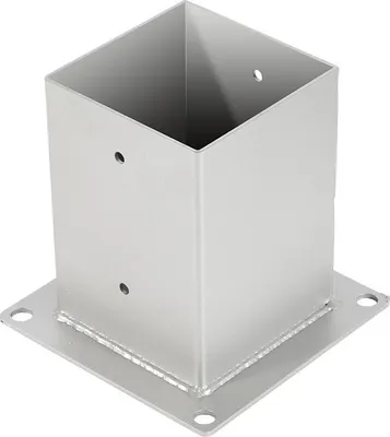 Produktbild von Izrielar Aufschraubhülse 100x100 mm Pfostenträger, 4er Set Pfostenschuh für Vierkant- & Holzpfosten, Bodenhülse für Zaun, Carport & Pergola