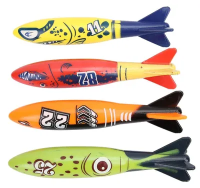 Productafbeelding van 4 Stuks Onderwaterzwembadspeelgoed, Plastic Torpedo's