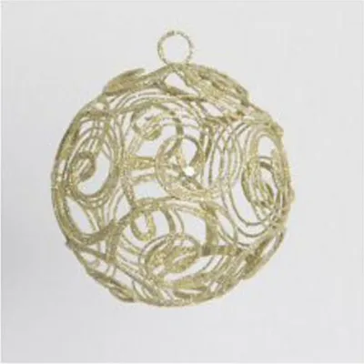 Produktbild von Drahtball, Drahtkugel - Spiralmuster, Champagne ca. 8 cm Durchmesser