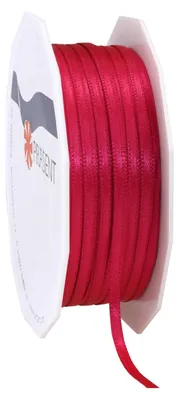 Geschenkband Polyester, Magenta, 50 m x 3 mm