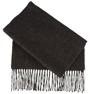 Weich/Cashmere100%/Fransenschal Uni-Farbe von Hut Breiter in grau
