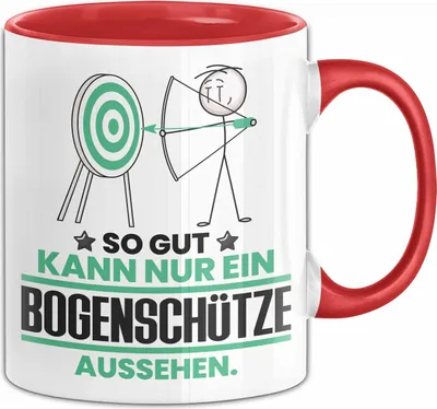Produktbild von Bogenschütze Geschenk Tasse So Gut Kann Nur Ein Bogenschütze Aussehen Geschenkidee Kaffee-Becher (Rot)