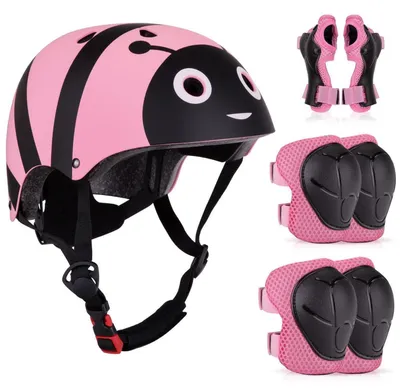 Zdjęcie produktu dla Kask dla dzieci, regulowany, rozmiar 50-54 cm, różowy, motyw pszczół, przeznaczony do jazdy na rowerze, deskorolce, hulajnodze,