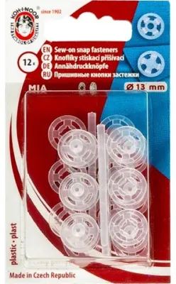 Obrázok produktu pre Tlačidlo na prišitie – 13 mm – priehľadné