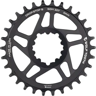 Zdjęcie produktu dla Wolf Tooth SRAM 3-bolt Direct Mount Kettenblatt, Standard 49mm/Offset 0mm, 30 Z., Drop-Stop B,