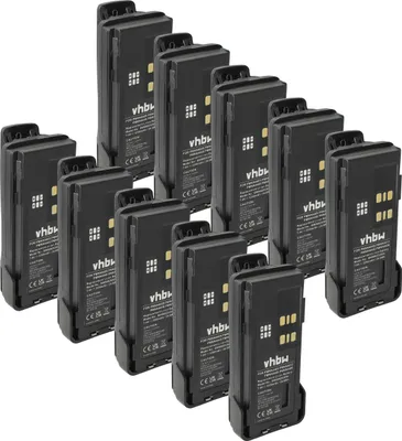 Produktbild von vhbw 10x Akku Ersatz für Motorola PMNN4406BR, PMNN4409AR, PMNN4409, PMNN4406 für Funkgerät, Walkie Talkie (3350 mAh, 7,4 V, Li-Ion) + Gürtelclip