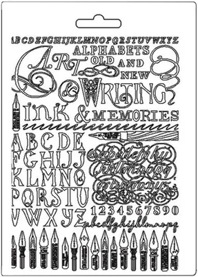 Zdjęcie produktu dla Foremka teksturowa A5 - Stamperia - Caligraphy pióra atramenty