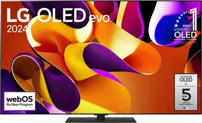Obrázek produktu pro LG OLED evo G4 OLED65G43LS, 165,1 cm (65"), 3840 x 2160 px, OLED evo, Smart TV, Wi-Fi, Černá