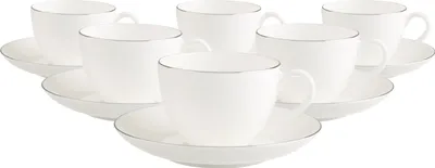 Produktbild von Villeroy & Boch Anmut Platinum No.1 Kaffeetasse mit Untertasse 150 ml 6er Set