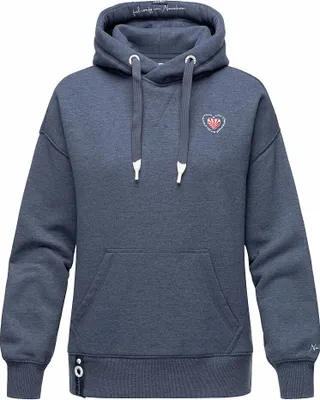 Produktbild von Navahoo Damen Kapuzenpullover Longsleeve Pulli Oversize Hoodie Sweater Goldfee Dusty Blue Melange Gr. 36 - S