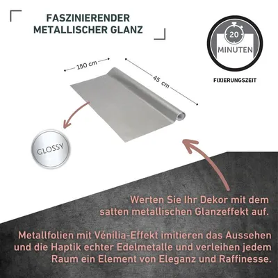 Produktbild von Klebefolie Metall Aluminium - 45x150cm