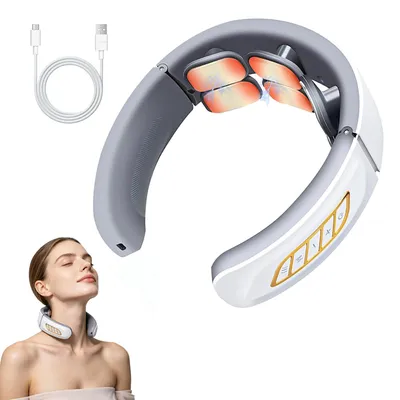 Produktbild von Nacken, Elektrische Nackenmassagegerät mit Wärme, und Verspannungen, Tragbares Massagegerät Nacken mit 6 Modi, 9 Intensitätsstufen, Für Büro Hause