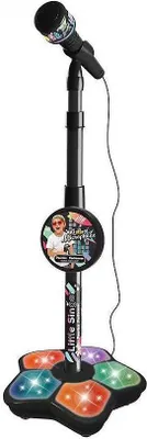 Imagen del producto de Micrófono para niños, amplificador de sonido con soporte, simulación de karaoke, juguete musical para niños, color