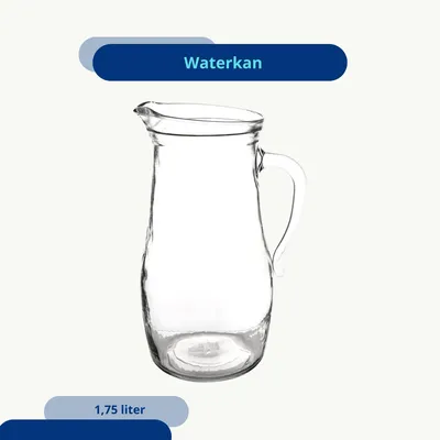Image de Carafe à eau en verre - Pichet à bec verseur - Résistant au lave-vaisselle - 1,75 litre - 15 x 10,5 x 24 cm