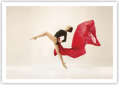 Produktbild von Poster - Poster ohne Rahmen - Ballerina Tanz Rot - 100x70 cm - Wand Bild - Wanddeko - Wandbilder - Kunstposter - Wandposter - Bilder - Kunstdruck - Wanddekoration - Wandbild - P2XAA100x70-4437