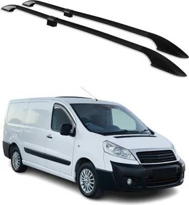 Image de Barres de toit longitudinales pour Fiat Scudo 2006-2016 L2 Long Aluminium Noir