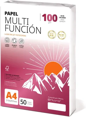 Imagen del producto de Papel multifunción A4, 100 g/m², 50 hojas, para impresoras y fotocopiadoras