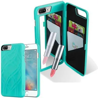 Produktbild von Cadorabo Hülle für Apple iPhone 7 PLUS / 7S PLUS / 8 PLUS in Türkis Hard Case Handyhülle Schutzhülle mit Spiegel