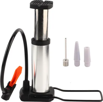 Immagine prodotto di Pompa a pedale per bicicletta Mini portatile ad alta pressione Gonfiatore da pavimento Pompa d'aria per pneumatici (argento)