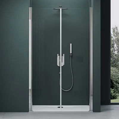 Produktbild von Mai & Mai Duschtür Nischentür dusche Duschabtrennung Duschkabine Schwingtür 180° Doppeltür 6mm ESG Nano-Beschichtung Klarglas mit Hebe- und Senkmechanismus 90x195cm Ter24k