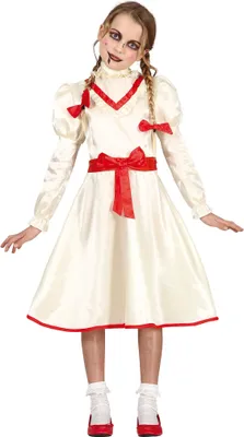 Produktbild von Puppe Hexenspuk Halloween Kleid Gruselnacht Kinder Kostüm, Größe: 140/146 Farbe: Weiß