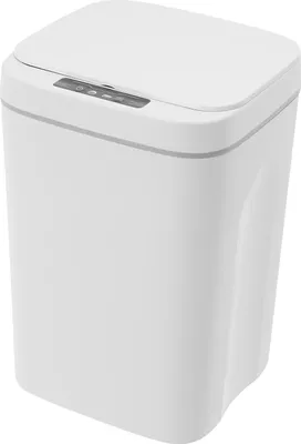 Image de Poubelle à capteur, fonctionnement automatique, design moderne, blanche